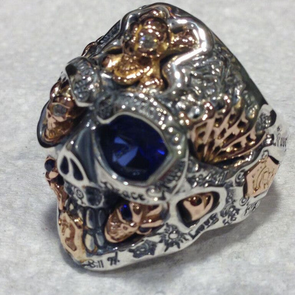 Super Custom Graffiti Ring Completed Rings - Bill Wall Leather Inc.