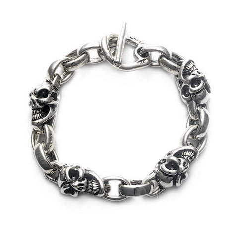 Mid Good Luck Skull / Chain Bracelet