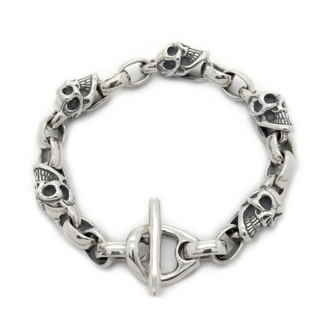 Small Good Luck Skull / Chain Bracelet