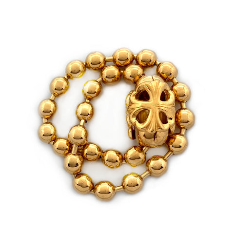 18k Gold Plated Ball Chain Bracelet with 18k Plated Cross Basket Custom