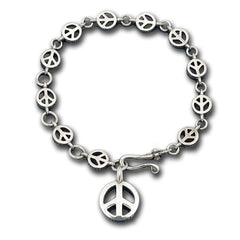 Peace Sign Bracelet - Bill Wall Leather Inc.