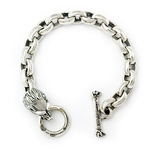 Chain Link Bracelet with Wolf