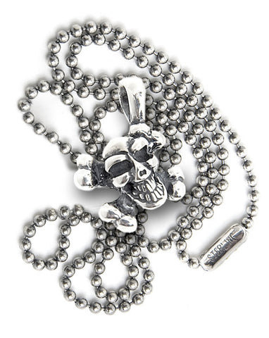 Skull and Crossbones (diagonal) with 2mm Ball Chain