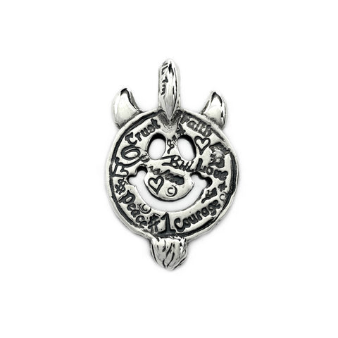 30th Anniversary Graffiti Happy Face with Horns and Beard Charm