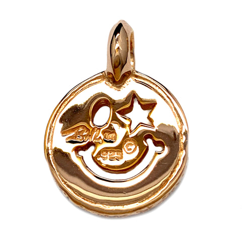 Happy Face with Star Eye Rose Gold Plated Charm