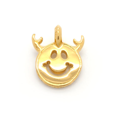 Happy Face Charm -Antlers 18k Yellow Gold Plating
