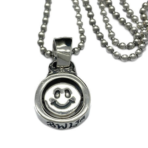 Rotating Peace/Happy Face Charm with Ball Chain