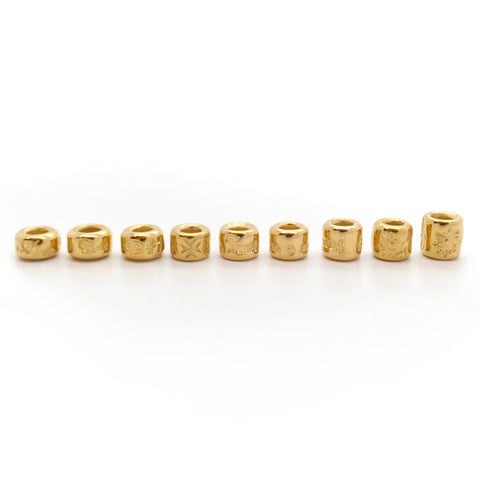 3mm Small Bead Set (9 piece) 18k Yellow Gold Plated