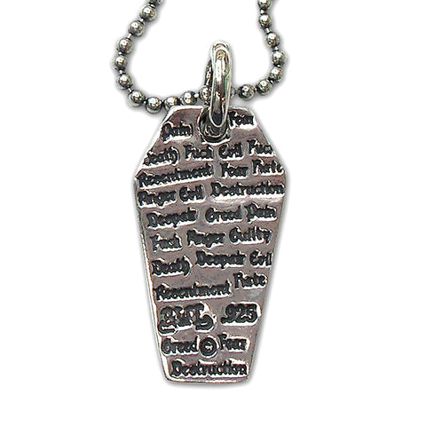 Love and Hate Coffin Dog Tag