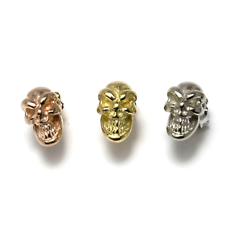 18k Gold Skull Earrings