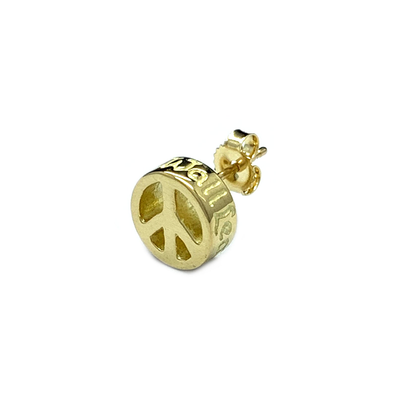 18k Gold Peace Sign Earrings - Bill Wall Leather Inc.