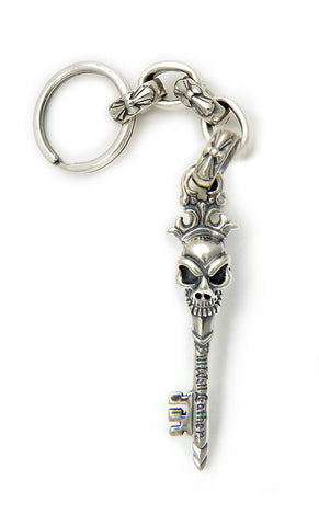 Half Skull Key with Immortal Cross Link Key Chain