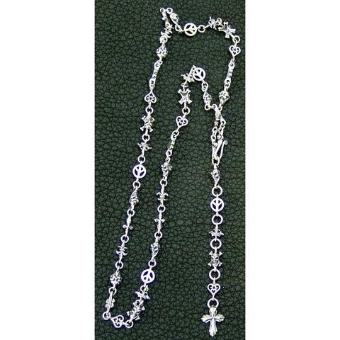 Multi Link Necklace with Cross Fob