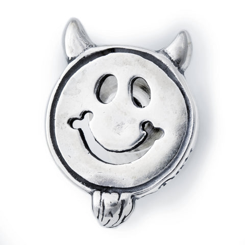 Happy Face with Horns and Goatee Pin