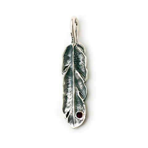 Graffiti Feather Medium with Stone and Gold Overlay Pendant