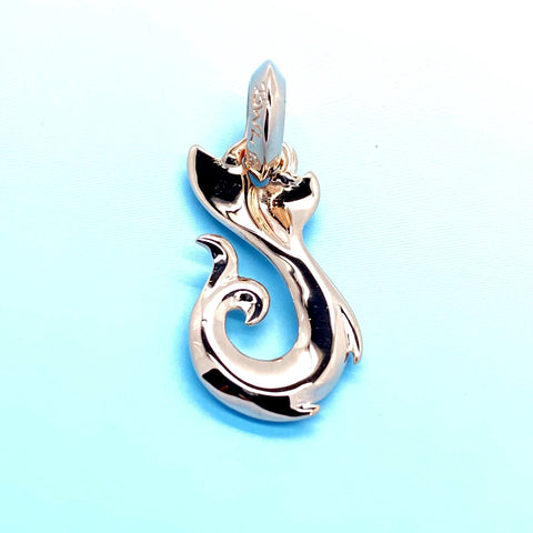 Whale's Tail Fish Hook (small) 18k Rose Gold Plating