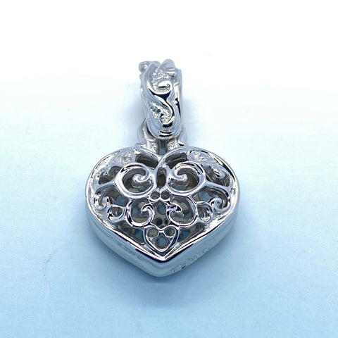 Double Tribal Heart Pendant with Rhodium Plating