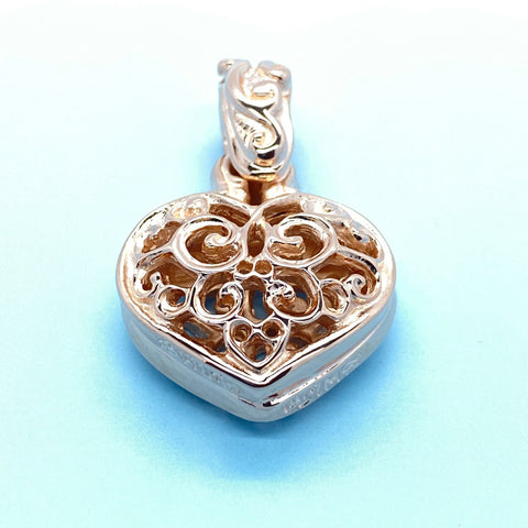 Double Tribal Heart Pendant with 18k Rose Gold Plating