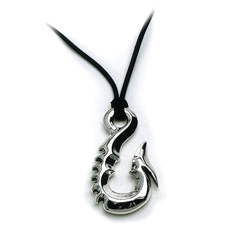 99 Fish Hook with Leather Lace Pendant