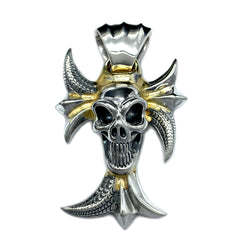 Custom Gothic Cross with Good Luck Skull Pendant - Bill Wall