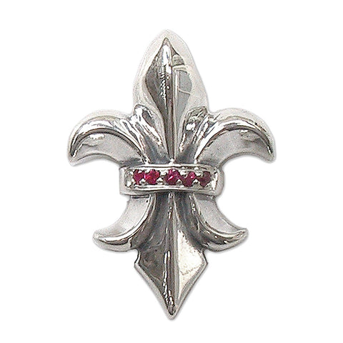 Fleur De Lis with Gemstones Pendant