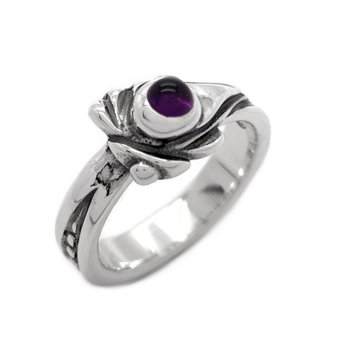 Small Spoon Ring with Gemstone