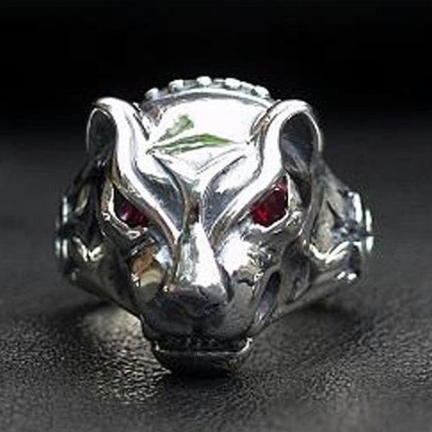 Large Panther Ring with Stone Eyes