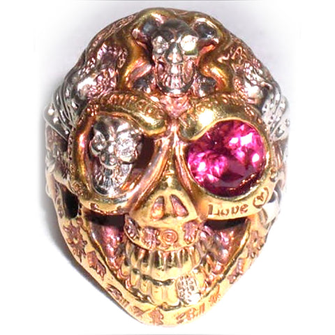 Super Custom Graffiti Skull Ring 22K (Deposit)