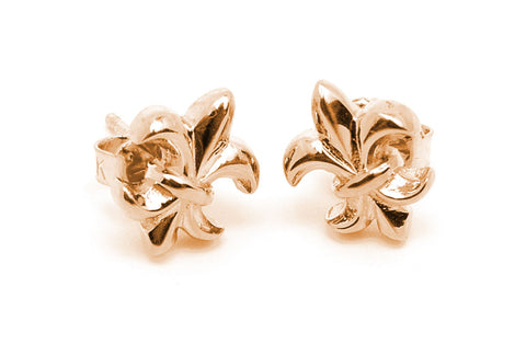 Fleur De Lis Earrings 18k Gold