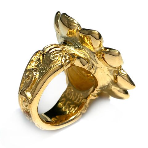Custom 18k Plated Sunflower Happy Face Ring Size 5.5