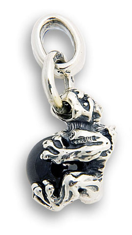 Gargoyle with Ceramic Ball (Black) Pendant