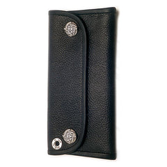 Bill Wall Leather 長財布 黒 leather wallet Large Currency Wallet in Black Italian Leather - Bill Wall Leather