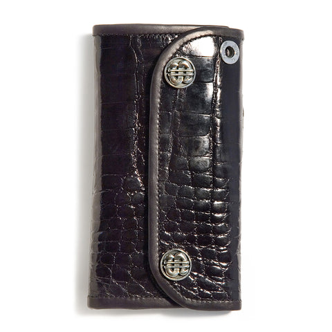 Zippy Wallet XL black shiny alligator