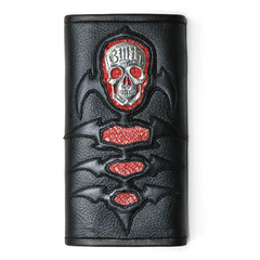 Skull with Vertebrae Wallet - Bill Wall Leather Inc.