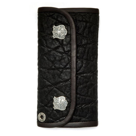 Large Currency Wallet in black Elephant Leather