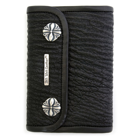 Medium Wallet for Large Currency in Shark Skin Leather