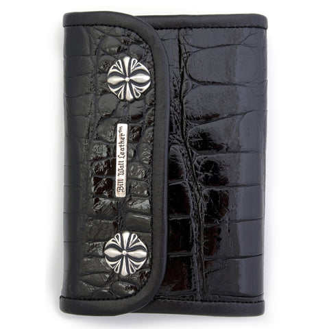 Medium Wallet for Large Currency in Shiny Alligator Leather