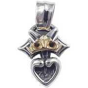 Royal Pierced Heart with 18k Gold Crown