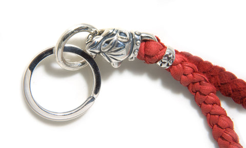 Animal Head (medium) with Leather Braid Key Chain