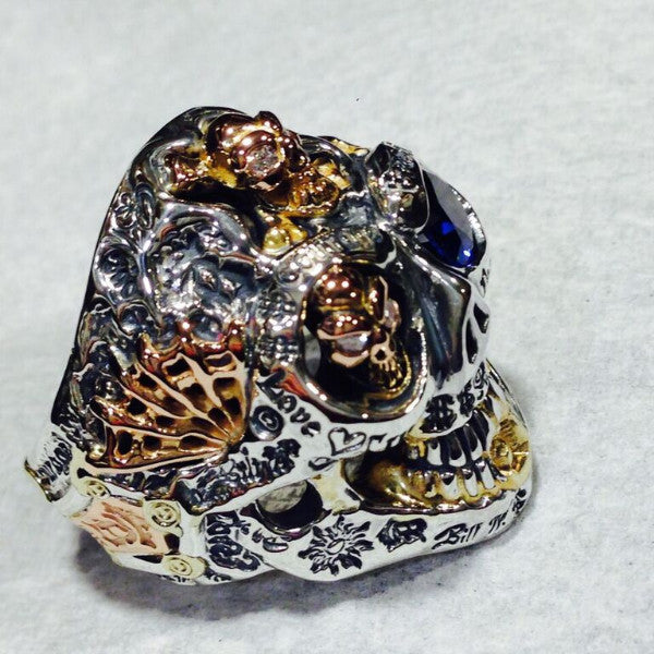 Super Custom Graffiti Ring Completed Rings - Bill Wall Leather Inc.