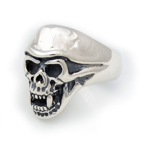 Helmet Skull with Fangs Ring