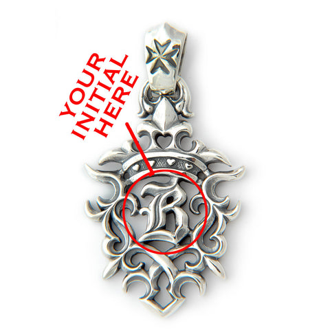 30th Anniversary XL "B"-Crown with Tribal Pendant and Your Initial