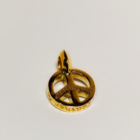 New Diamond Paved Gold Peace Sign Charm