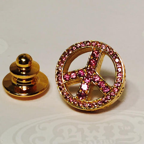 Peace sign pin with stones